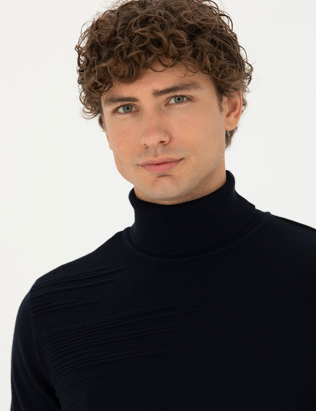 Navy Blue Slim Fit Sweater