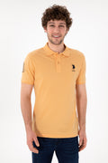 Men's Slim Fit Polo Neck Orange Basic T-Shirt