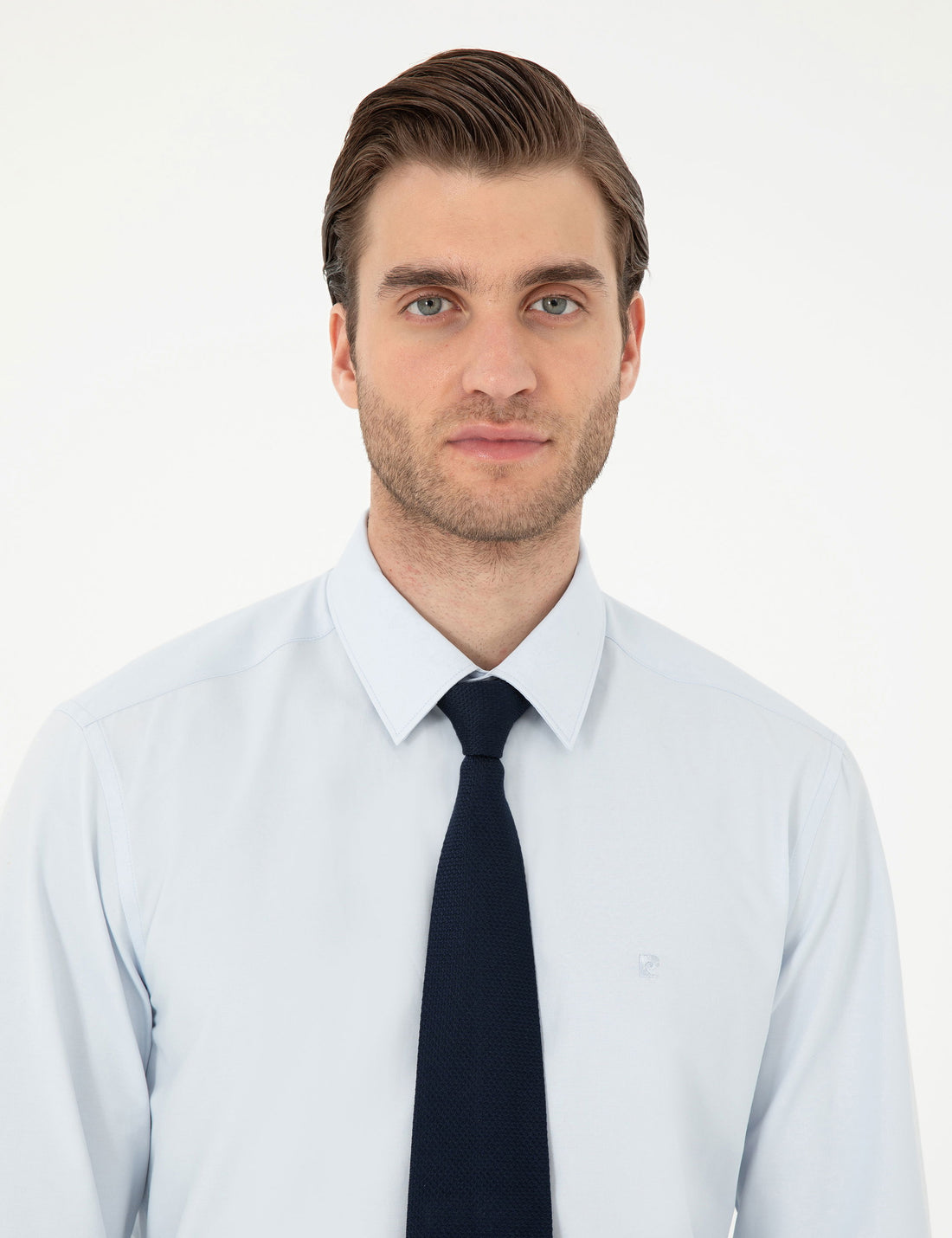 Light Blue Slim Fit Long Sleeve Basic Shirt