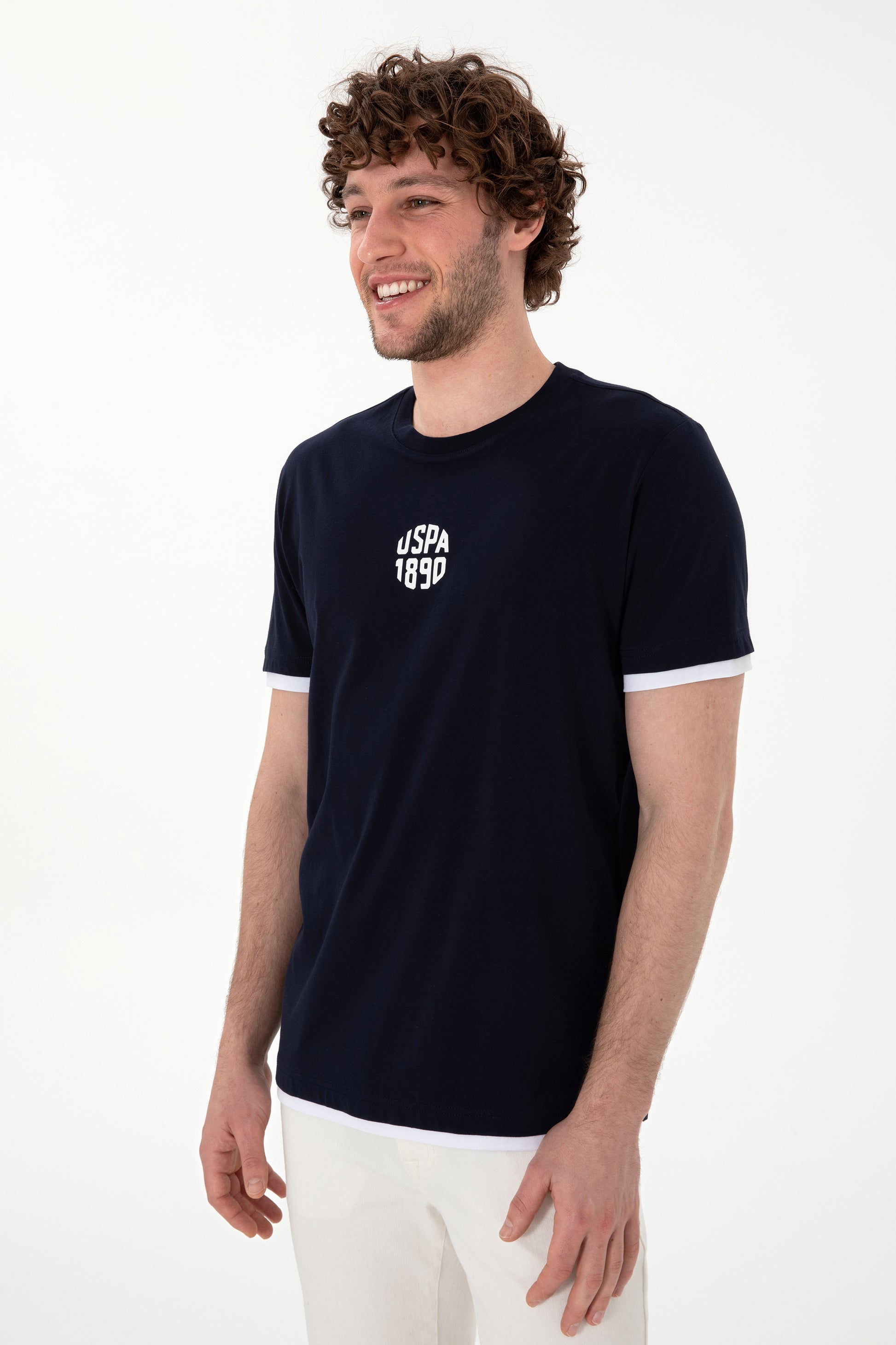 Men's Regular Fit Crew Neck Navy T-Shirt