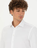 White Slim Fit Long Sleeve Shirt