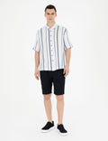 Navy Regular Fit Knitted Shorts