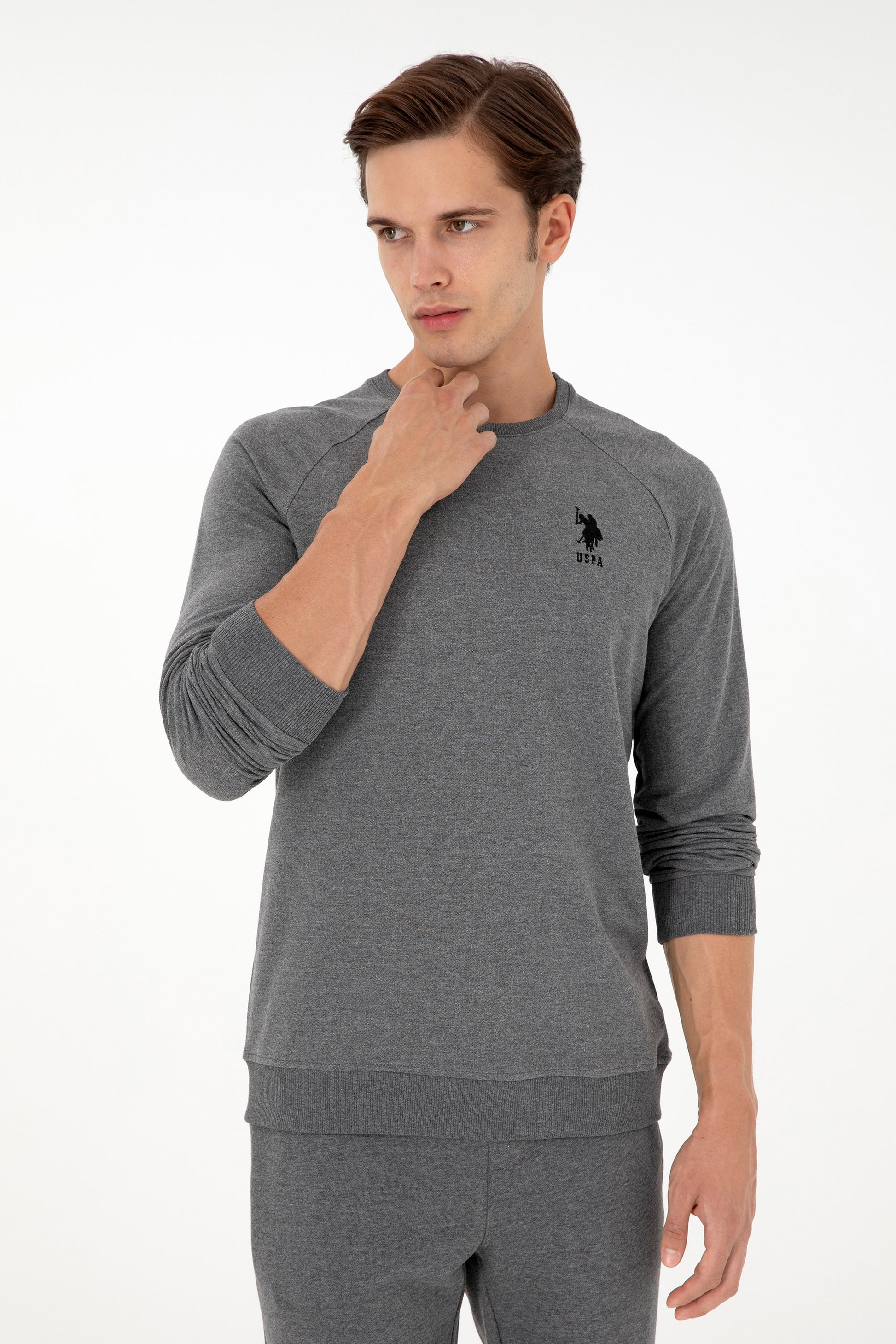 Men's Anthracite Melange Basic Sweatshirt