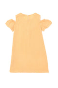 Girls' Orange Short Sleeve Knitted Dress