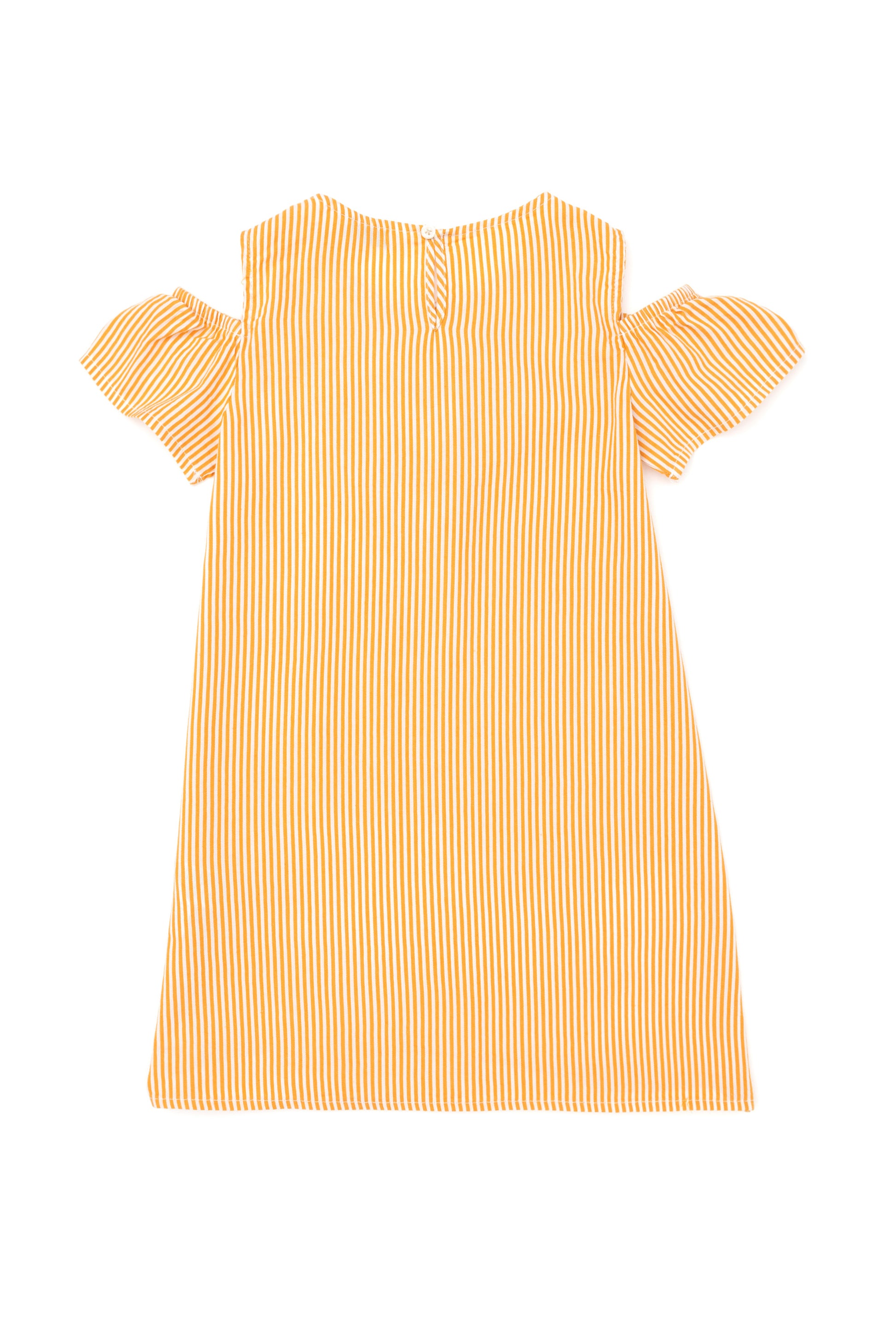 Girls' Orange Short Sleeve Knitted Dress