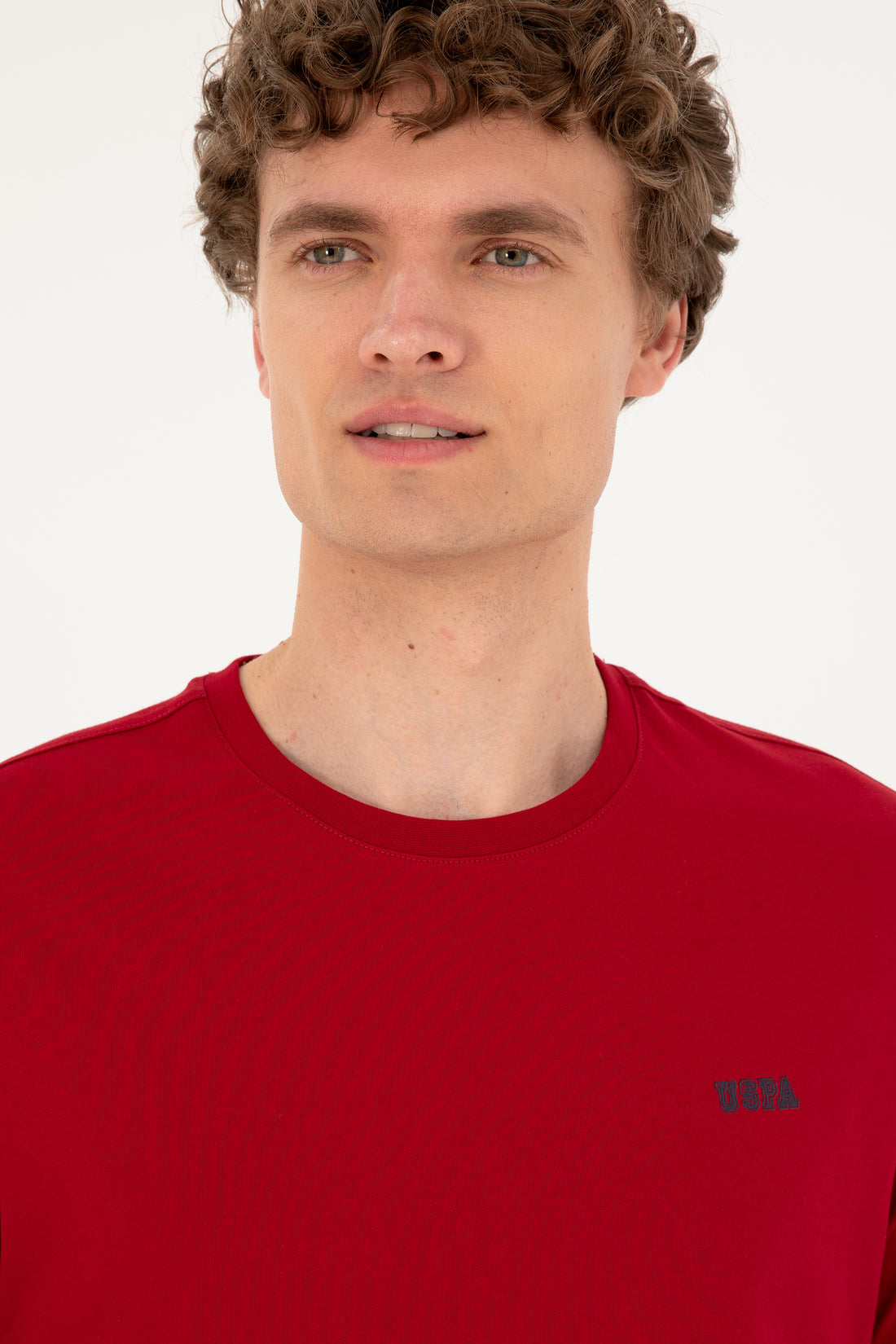 Men's Regular Fit Crew Neck Burgundy T-Shirt