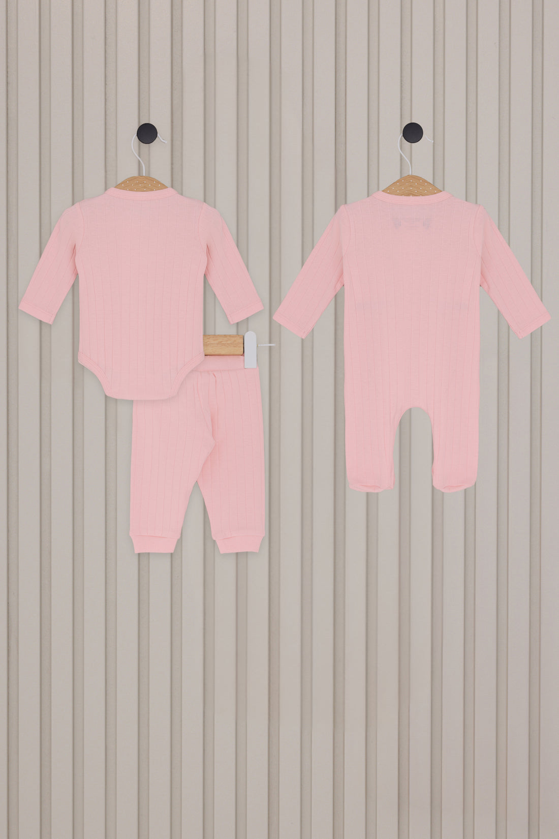 Baby Girl Light Pink 4-Piece Zipper Set