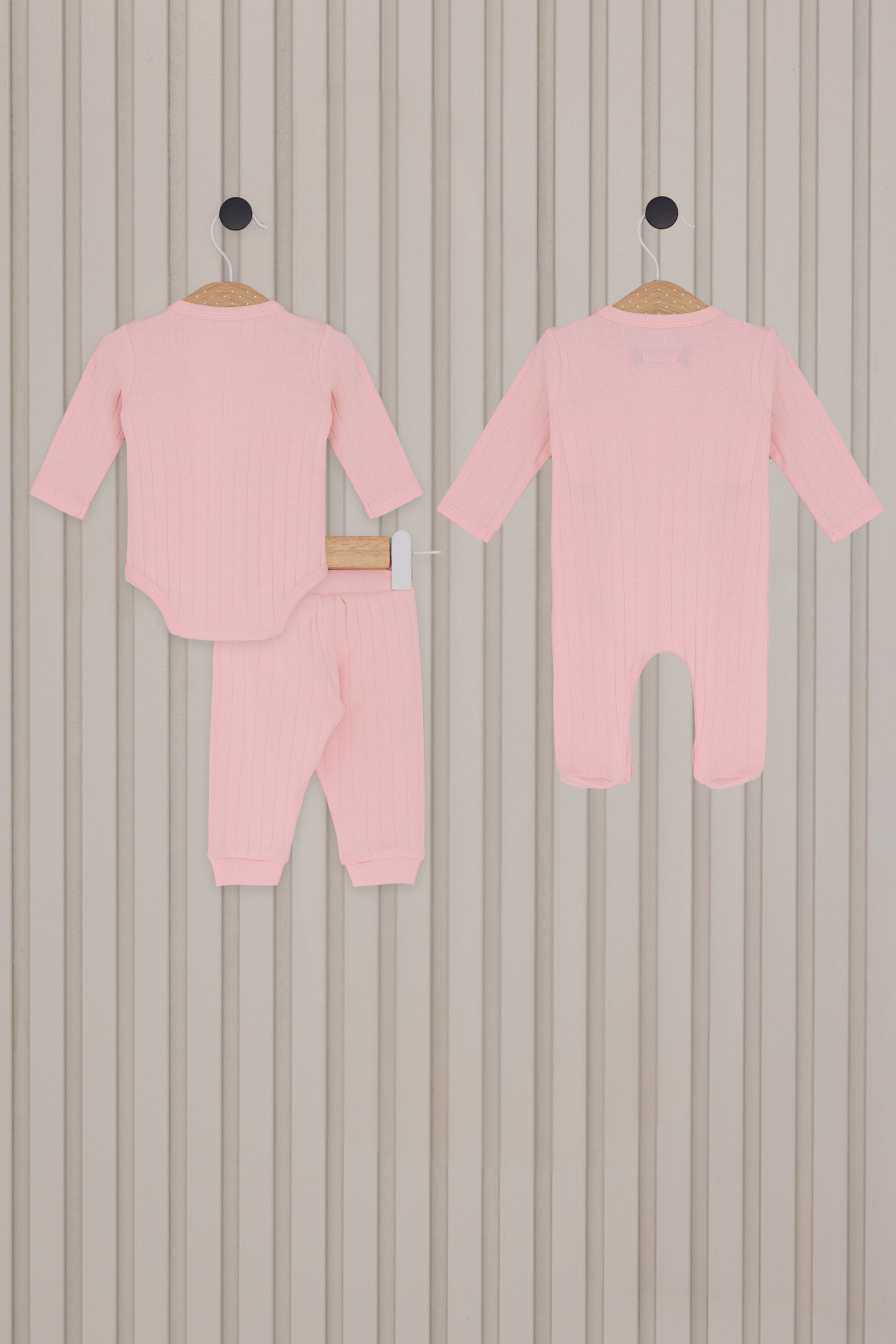 Baby Girl Light Pink 4-Piece Zipper Set