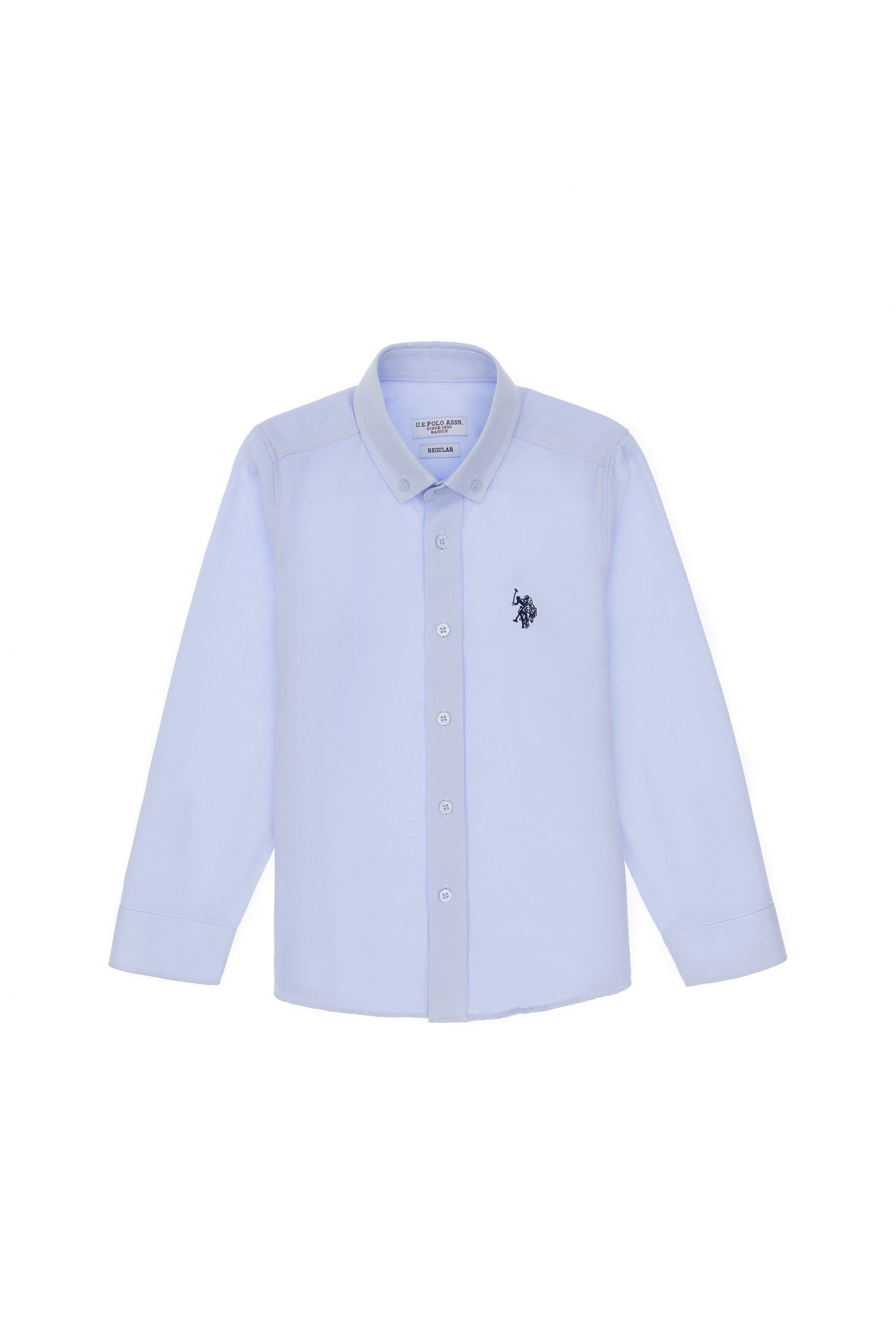 Boys' Light Blue Long Sleeve Basic Shirt