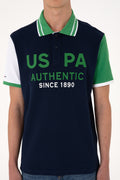 Men's Regular Fit Polo Neck Navy T-Shirt