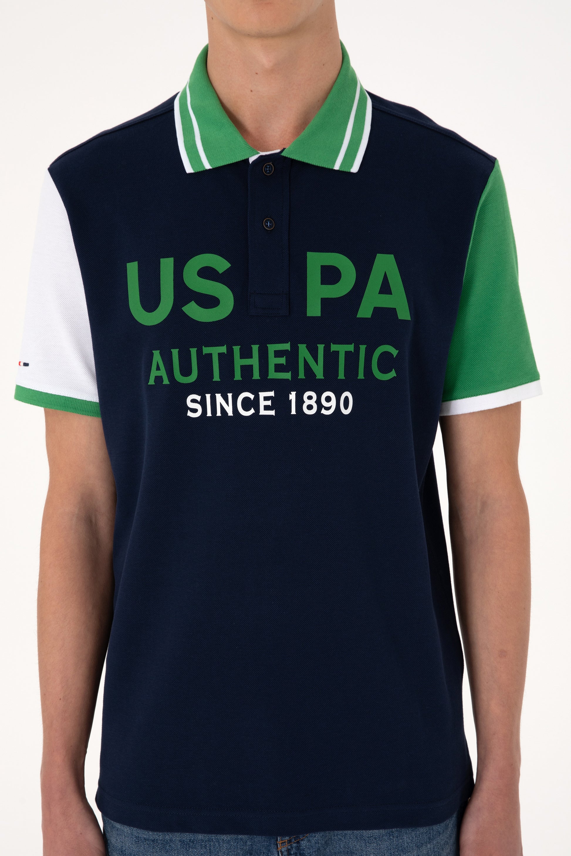 Men's Regular Fit Polo Neck Navy T-Shirt
