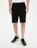 Black Regular Fit Knitted Shorts