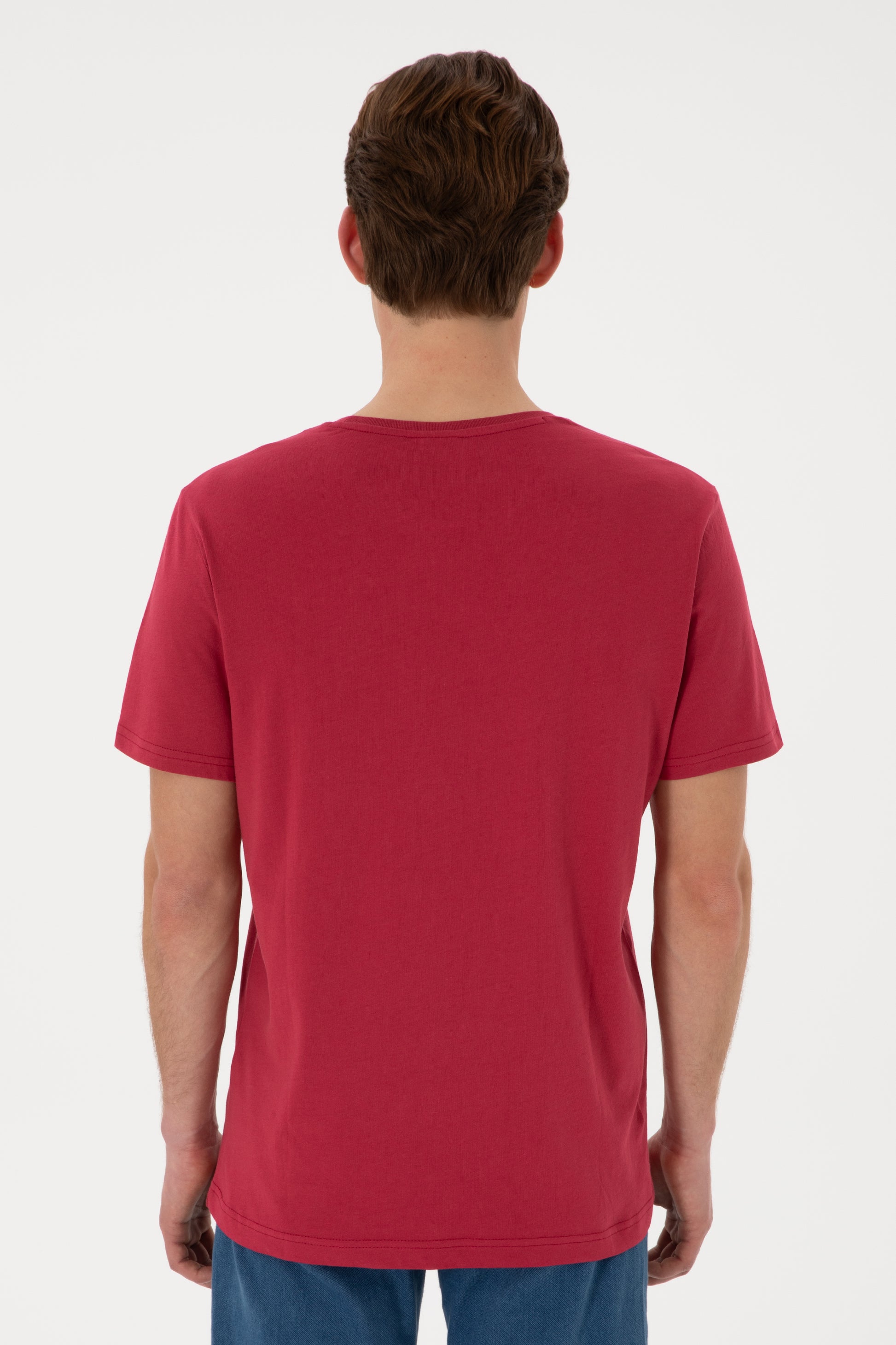 Men's Regular Fit Crew Neck Cherry T-Shirt