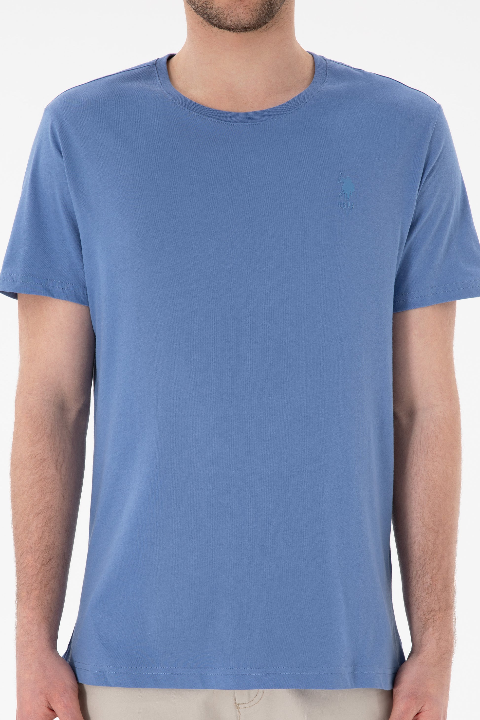 Men's Regular Fit Crew Neck Dark Blue Basic T-Shirt