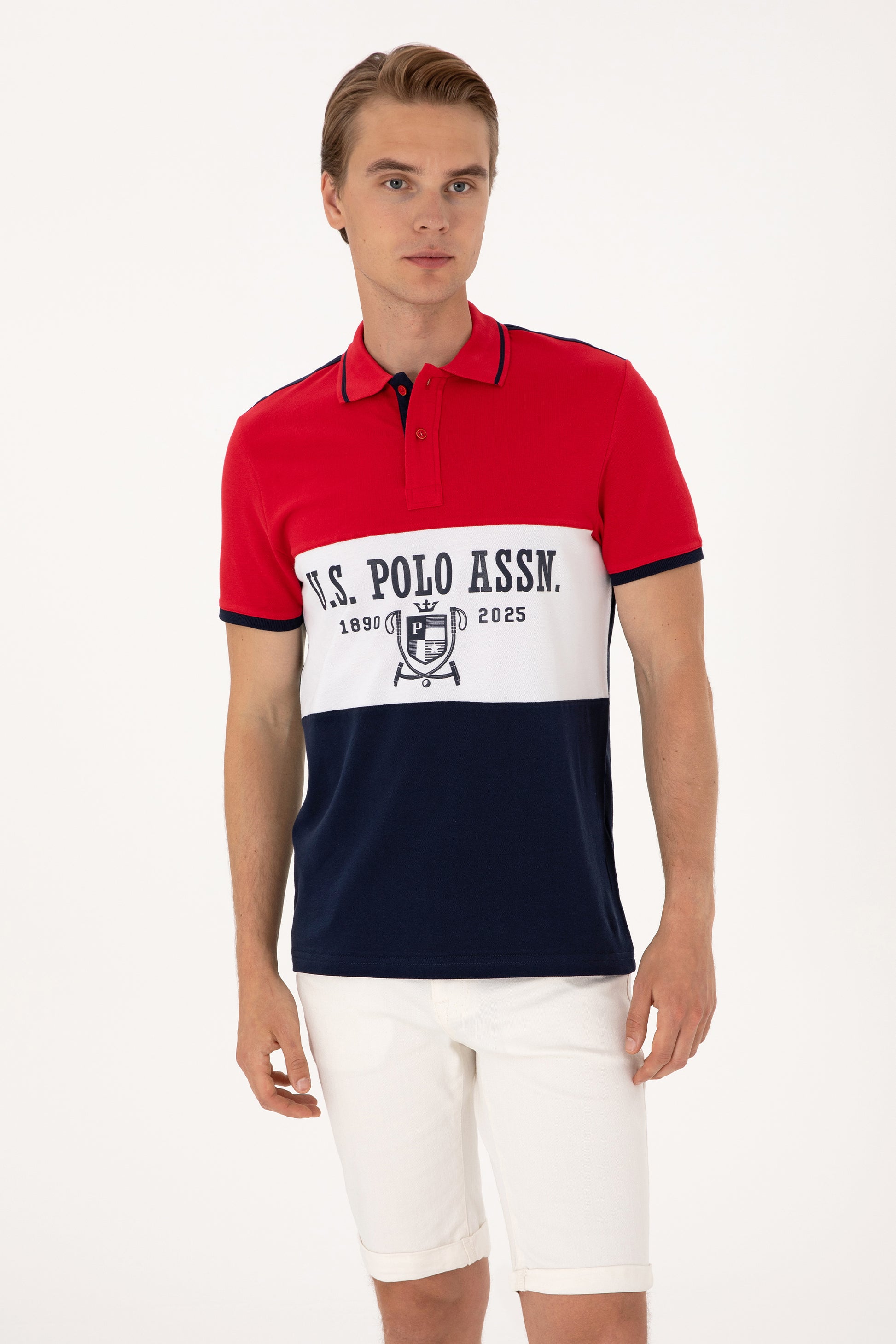 Men's Regular Fit Polo Neck Navy T-Shirt