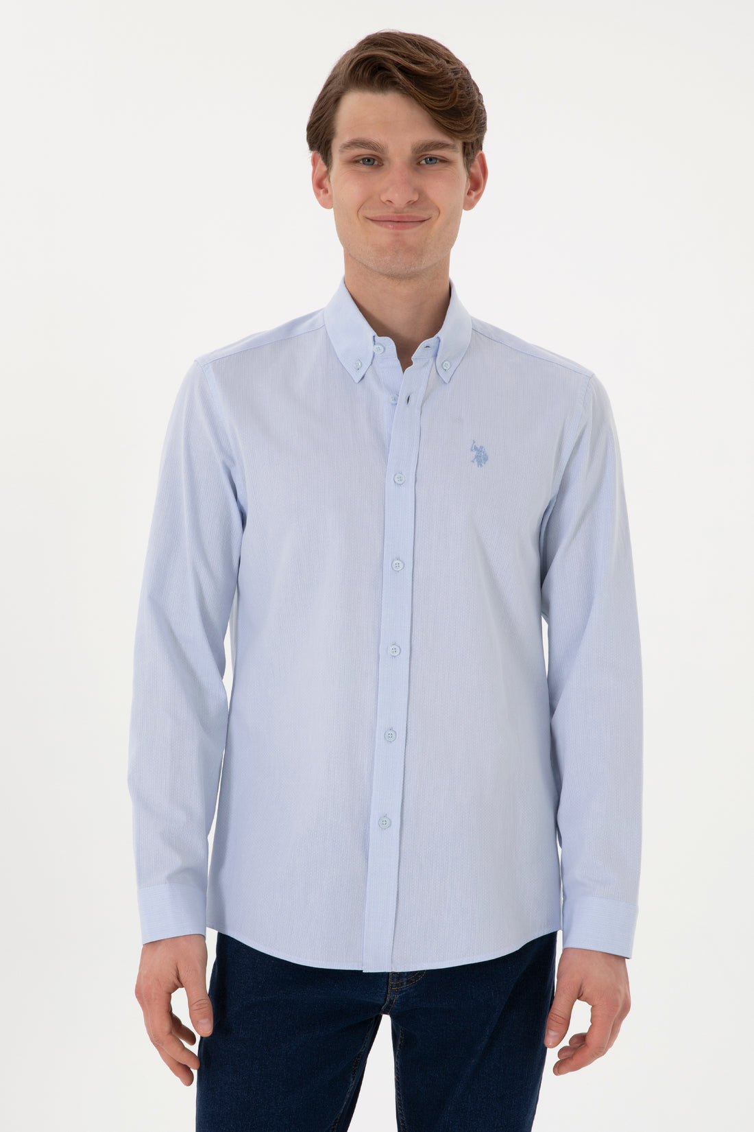 Men's Light Blue Long Sleeve Shirt
