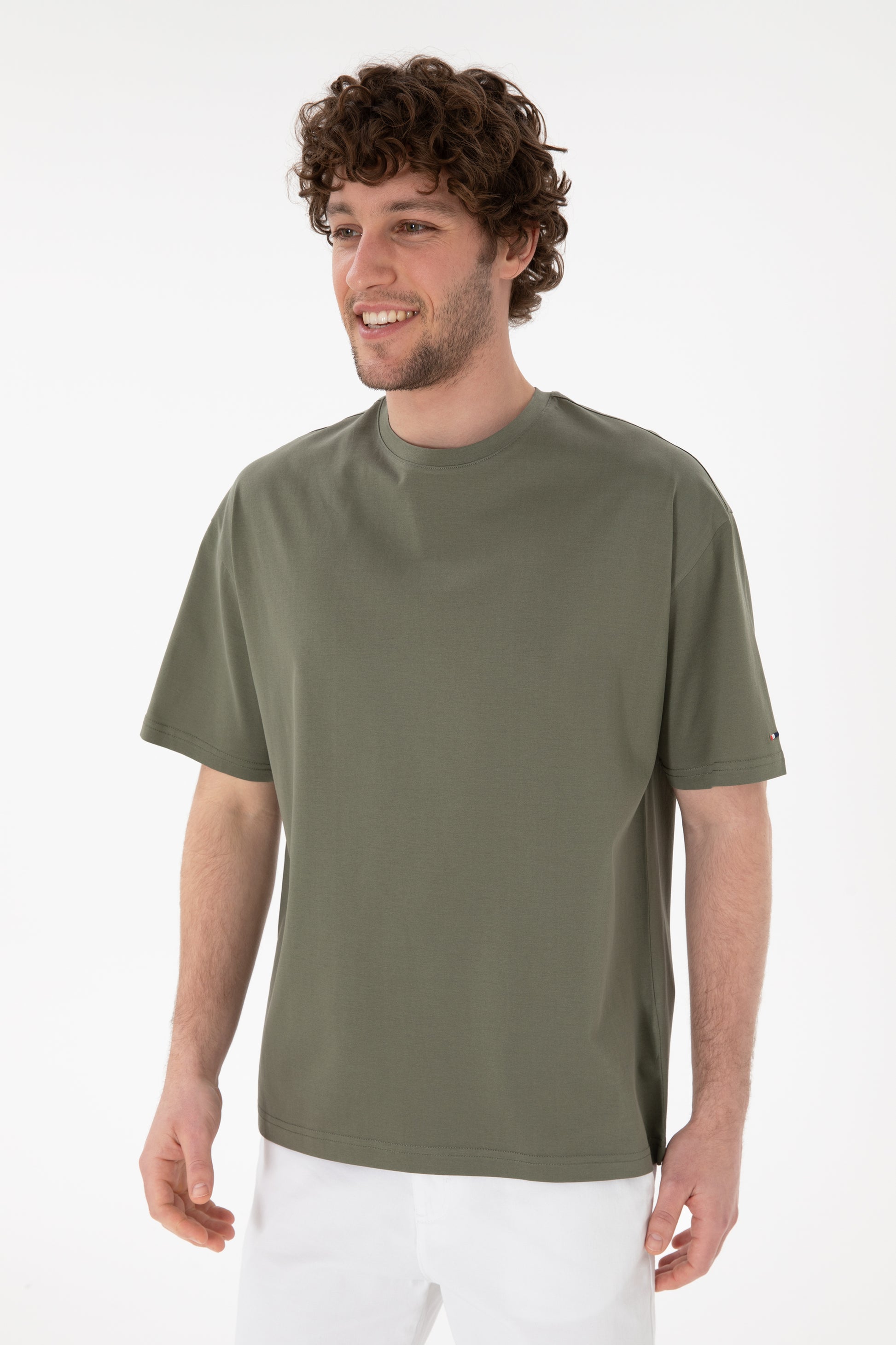 Men's Comfort Fit Crew Neck Mink Mercerized Basic T-Shirt