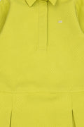 Girl's Peanut Green Woven Dress