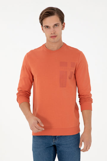 Men's Regular Fit Crew Neck Cinnamon Sweatshirt