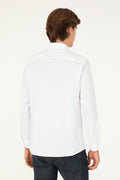 Men's White Long Sleeve Basic Shirt