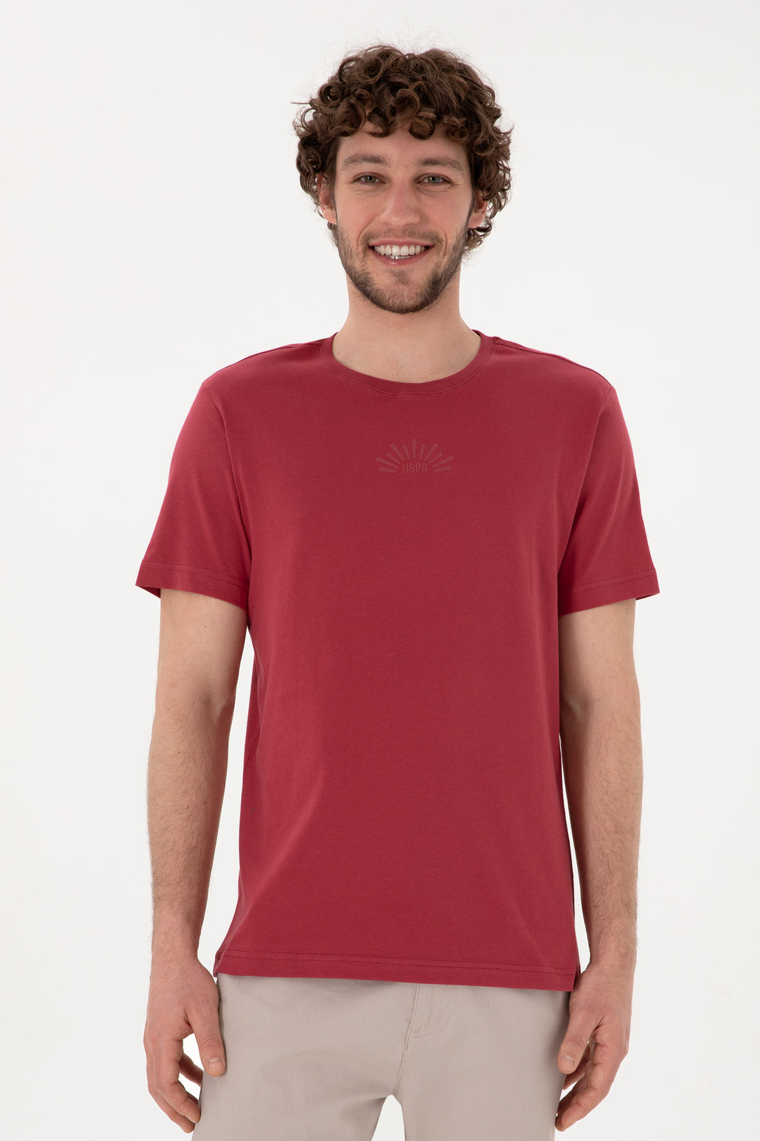 Men's Regular Fit Crew Neck Cherry T-Shirt