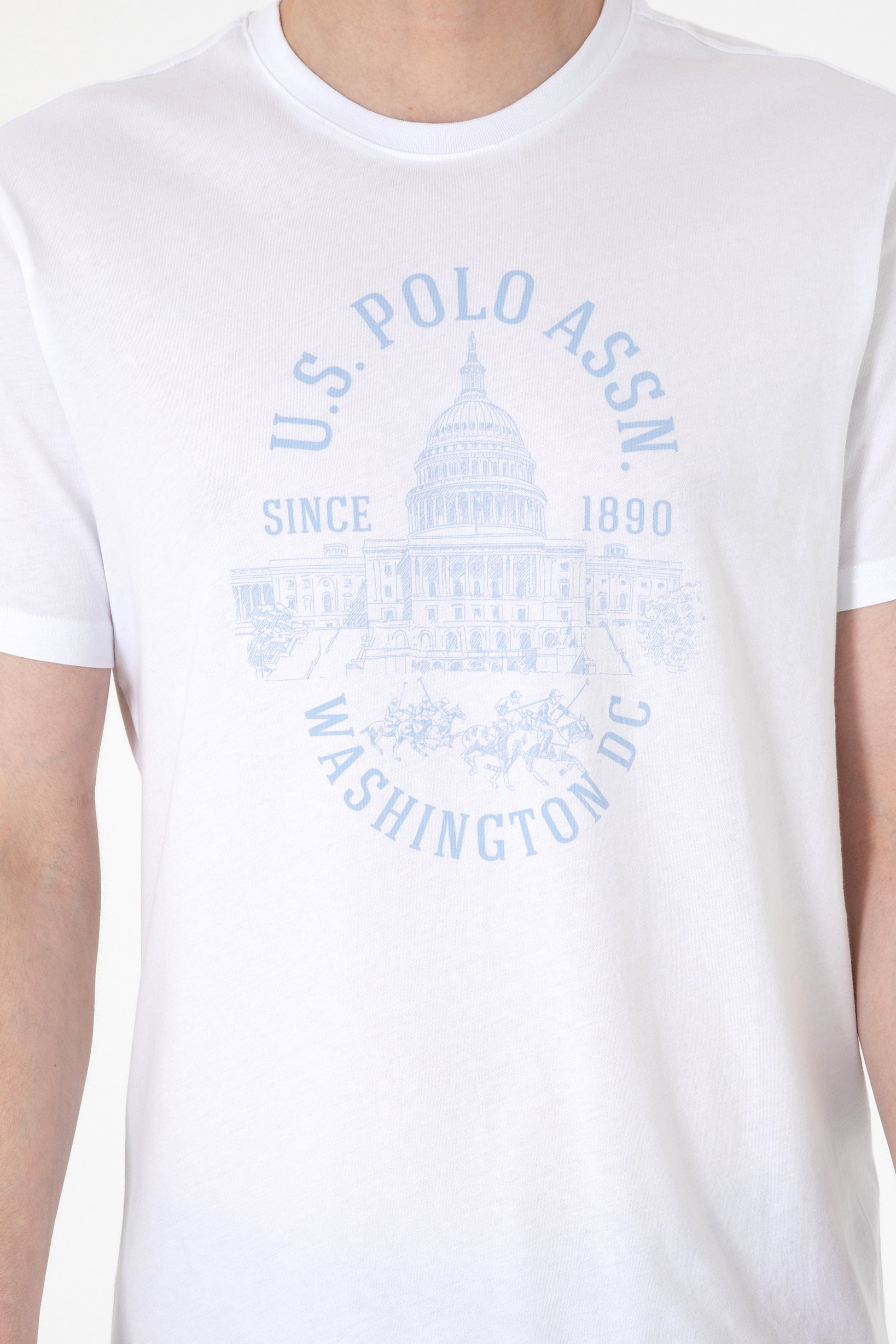 Men's Regular Fit Crew Neck White T-Shirt