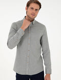 Light Khaki Slim Fit Long Sleeve Shirt