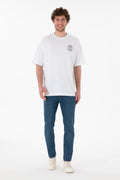 Men's Oversize Fit Crew Neck White T-Shirt