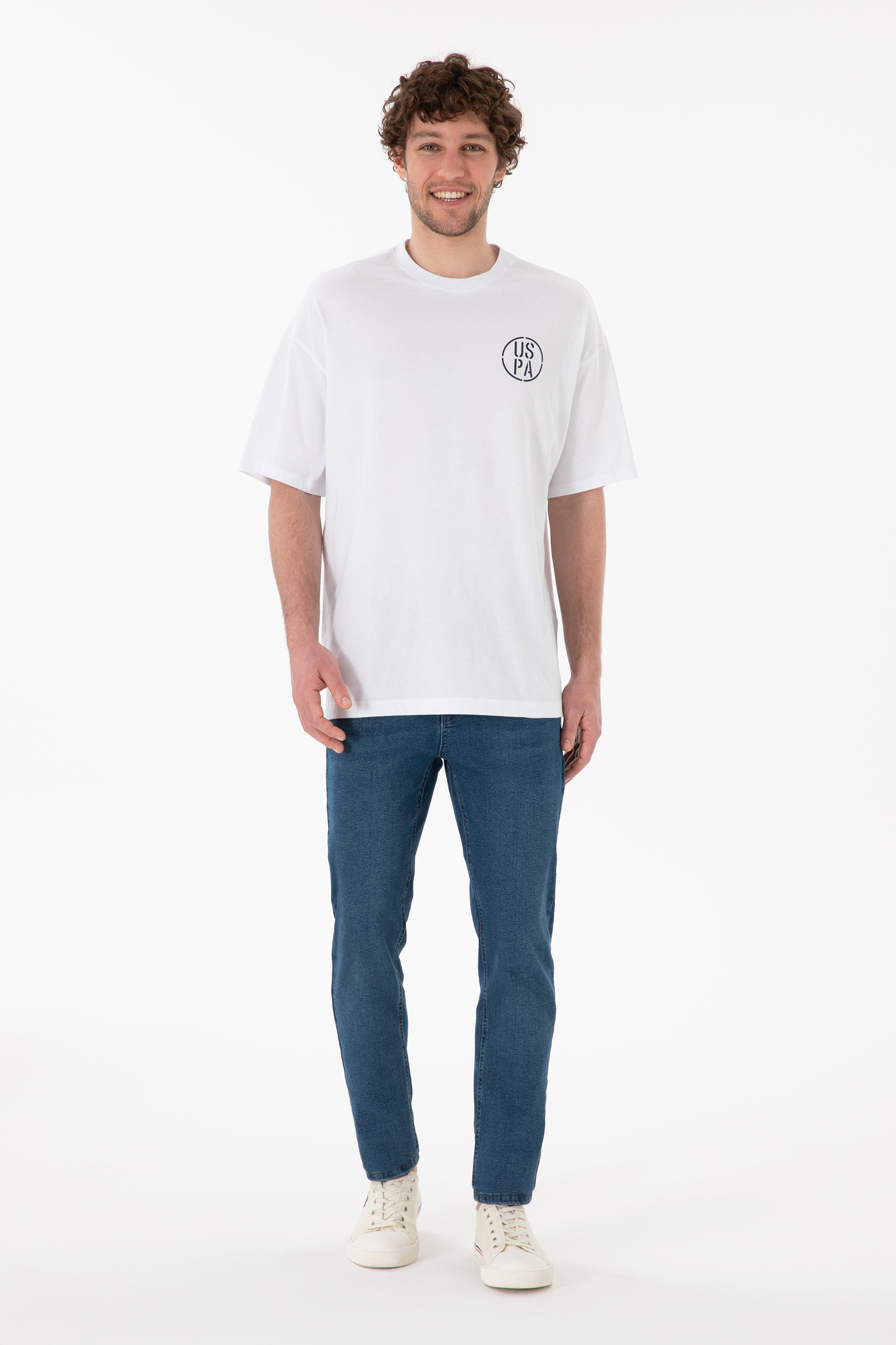 Men's Oversize Fit Crew Neck White T-Shirt