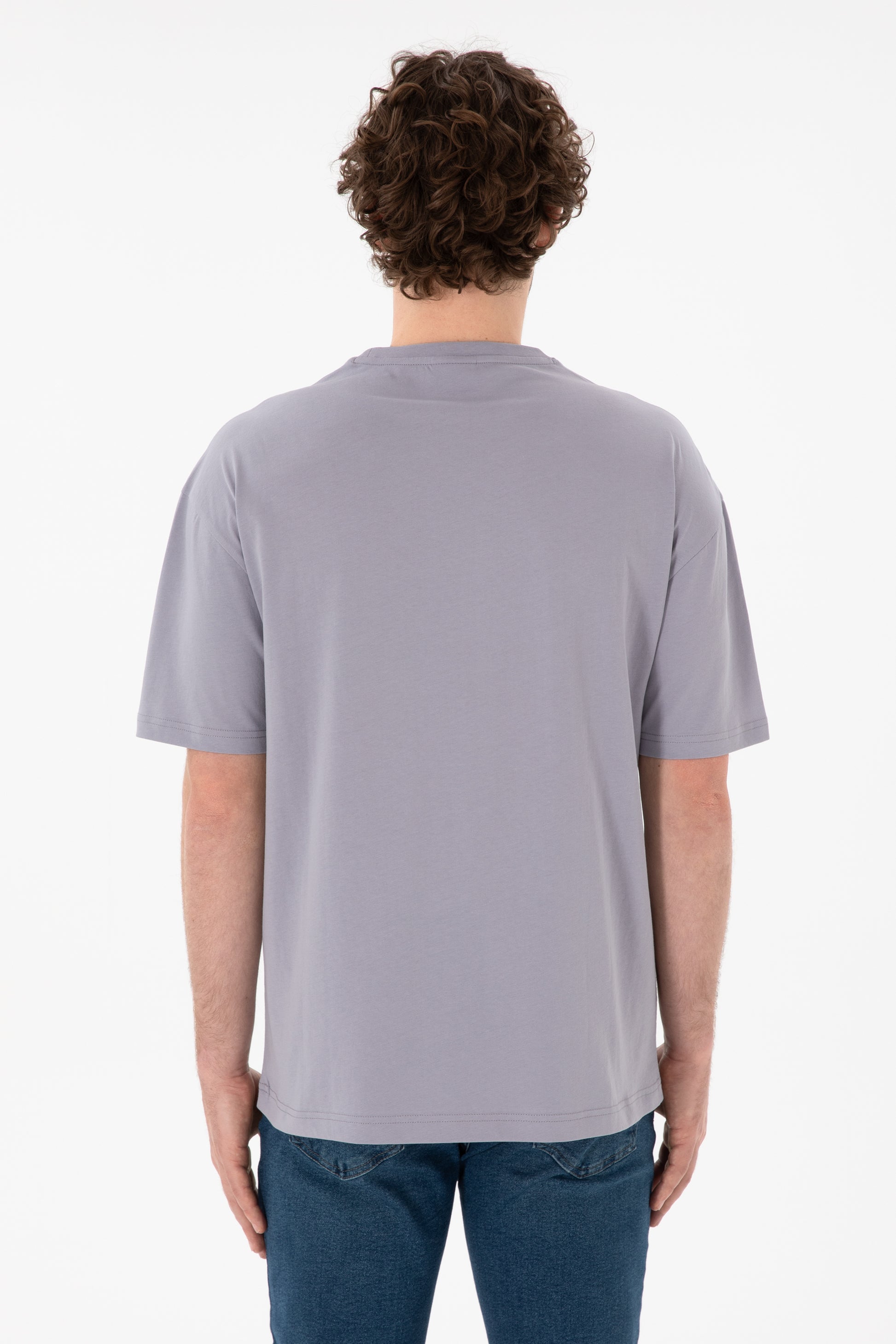 Men's Comfort Fit Crew Neck Grey T-Shirt