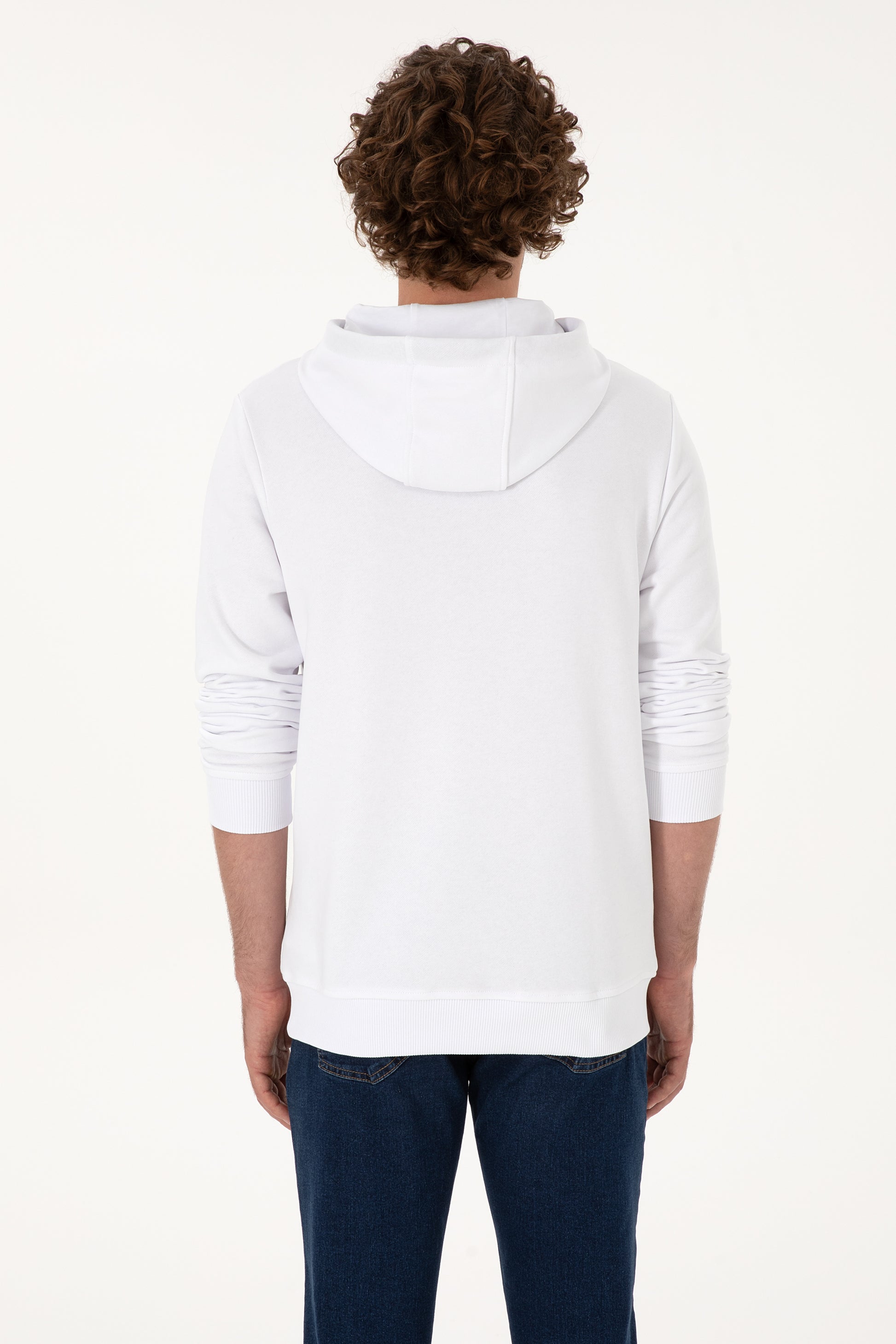 Men's White Basic Sweatshirt