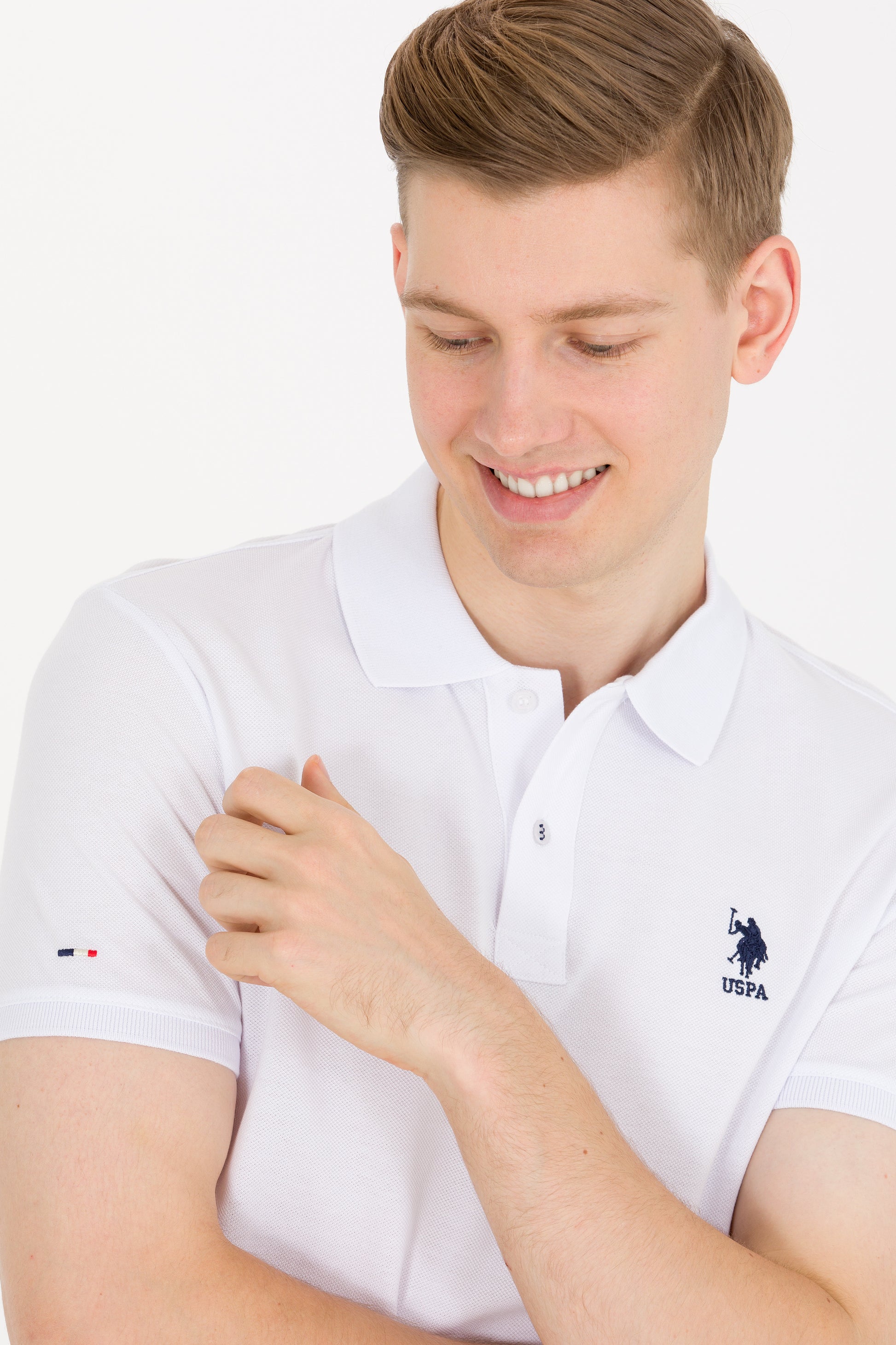 Men's White Basic Polo Neck T-Shirt