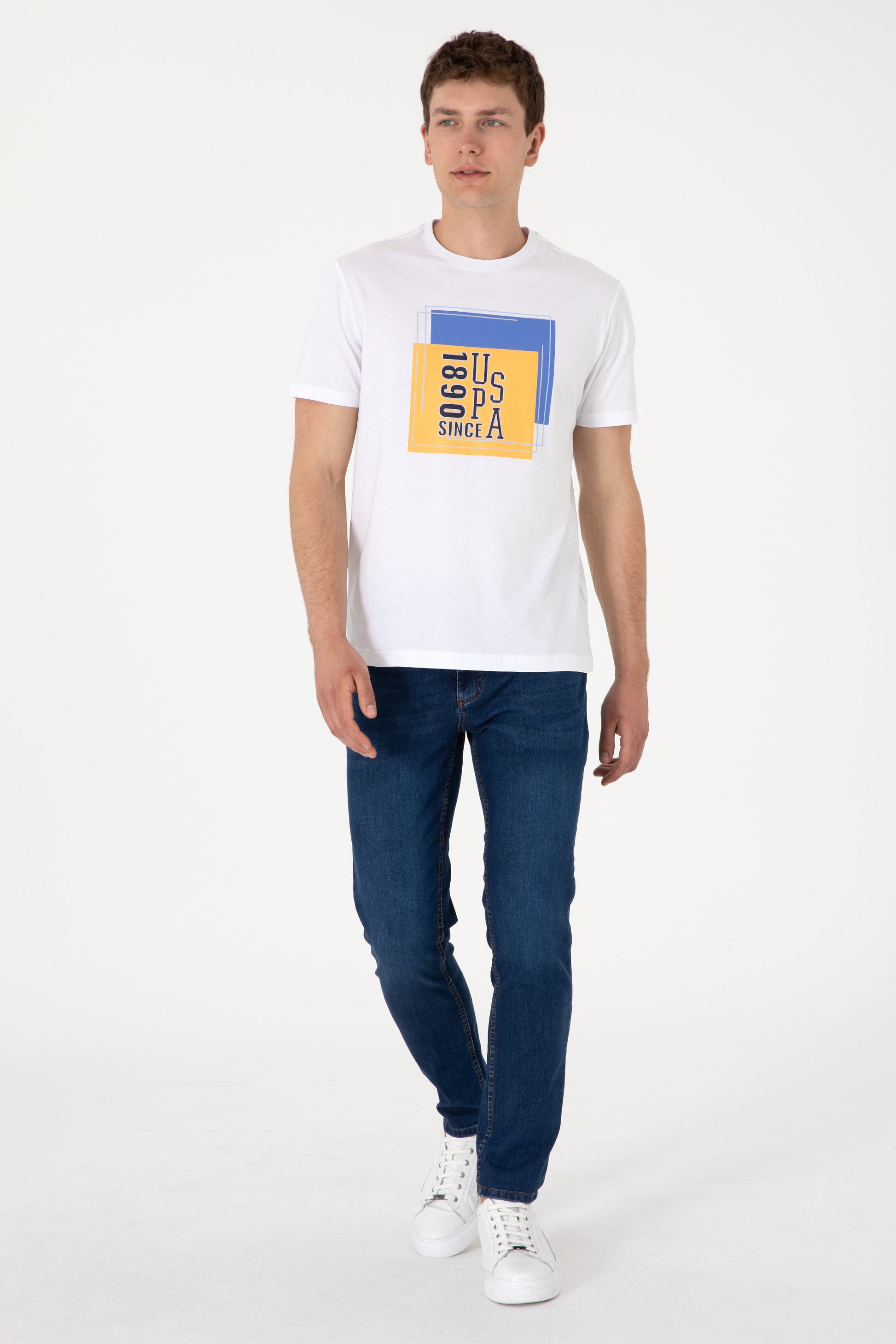 Men's Regular Fit Crew Neck White T-Shirt