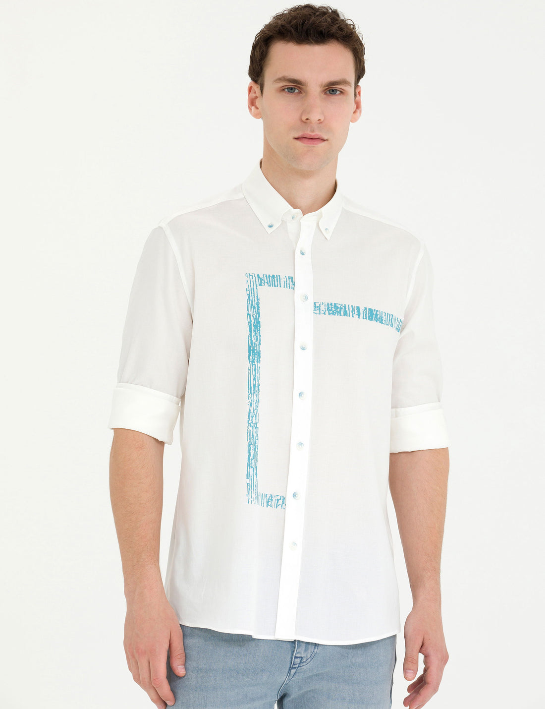 Aqua Regular Fit Long Sleeve Shirt