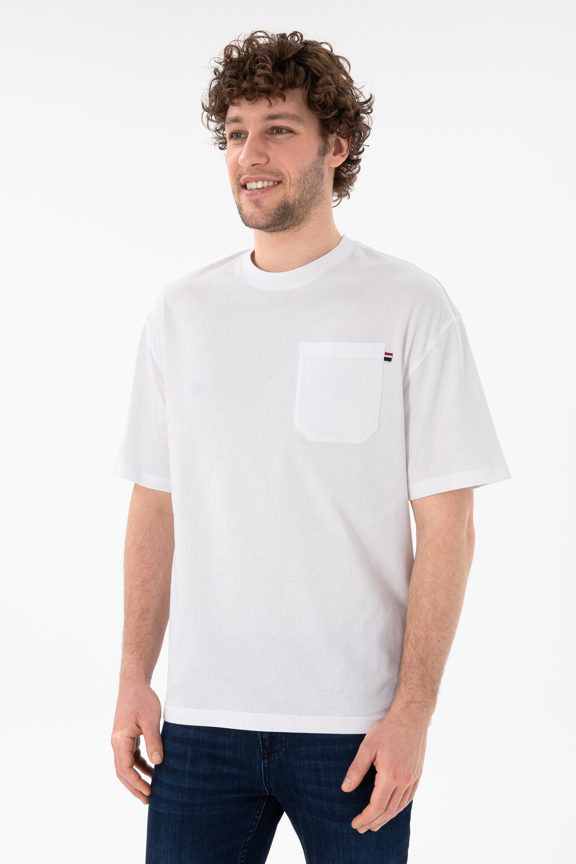 Men's Comfort Fit Crew Neck White T-Shirt