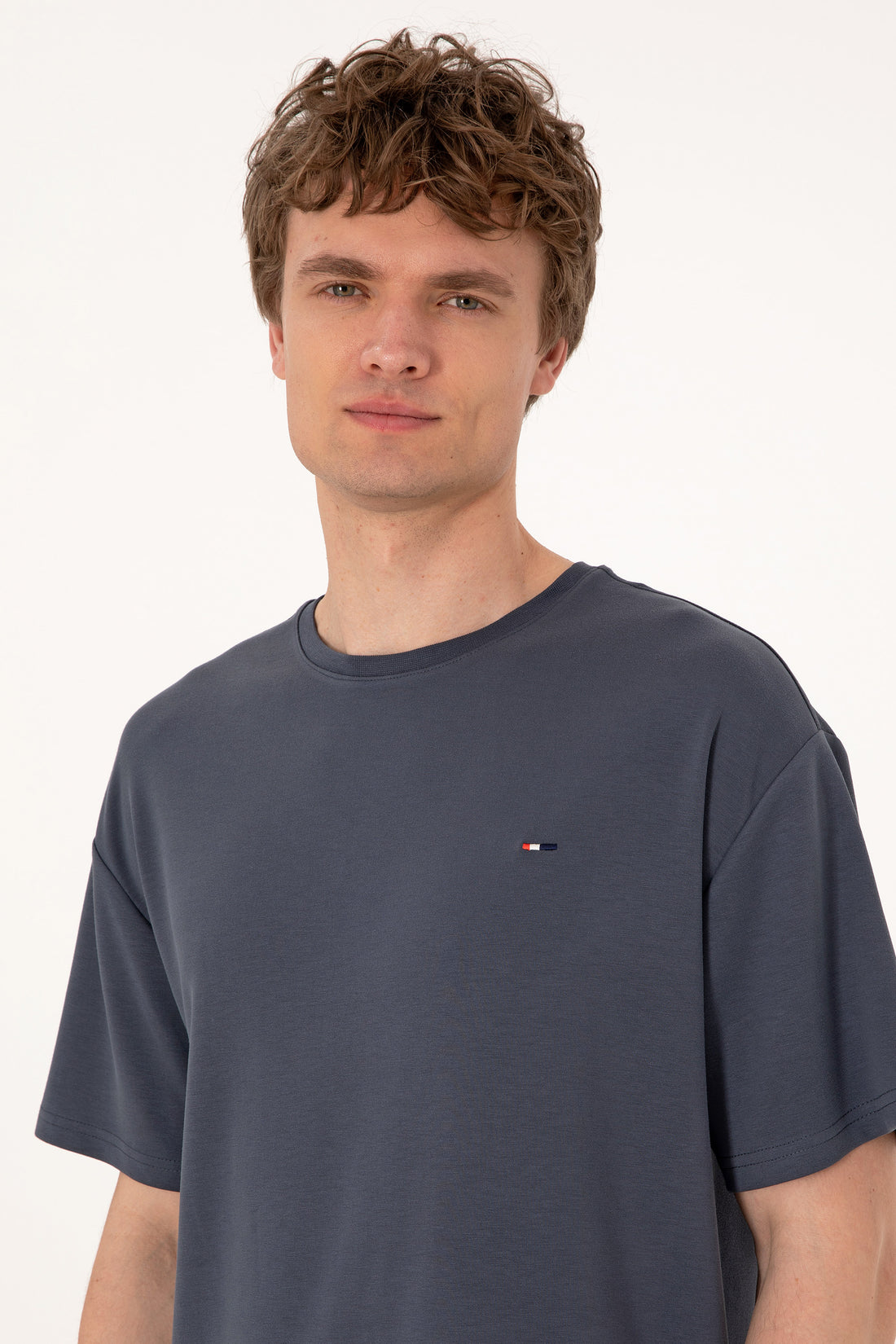Men's Comfort Fit Crew Neck Anthracite T-Shirt