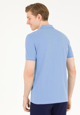 Men's Dark Blue Basic Polo Neck T-Shirt