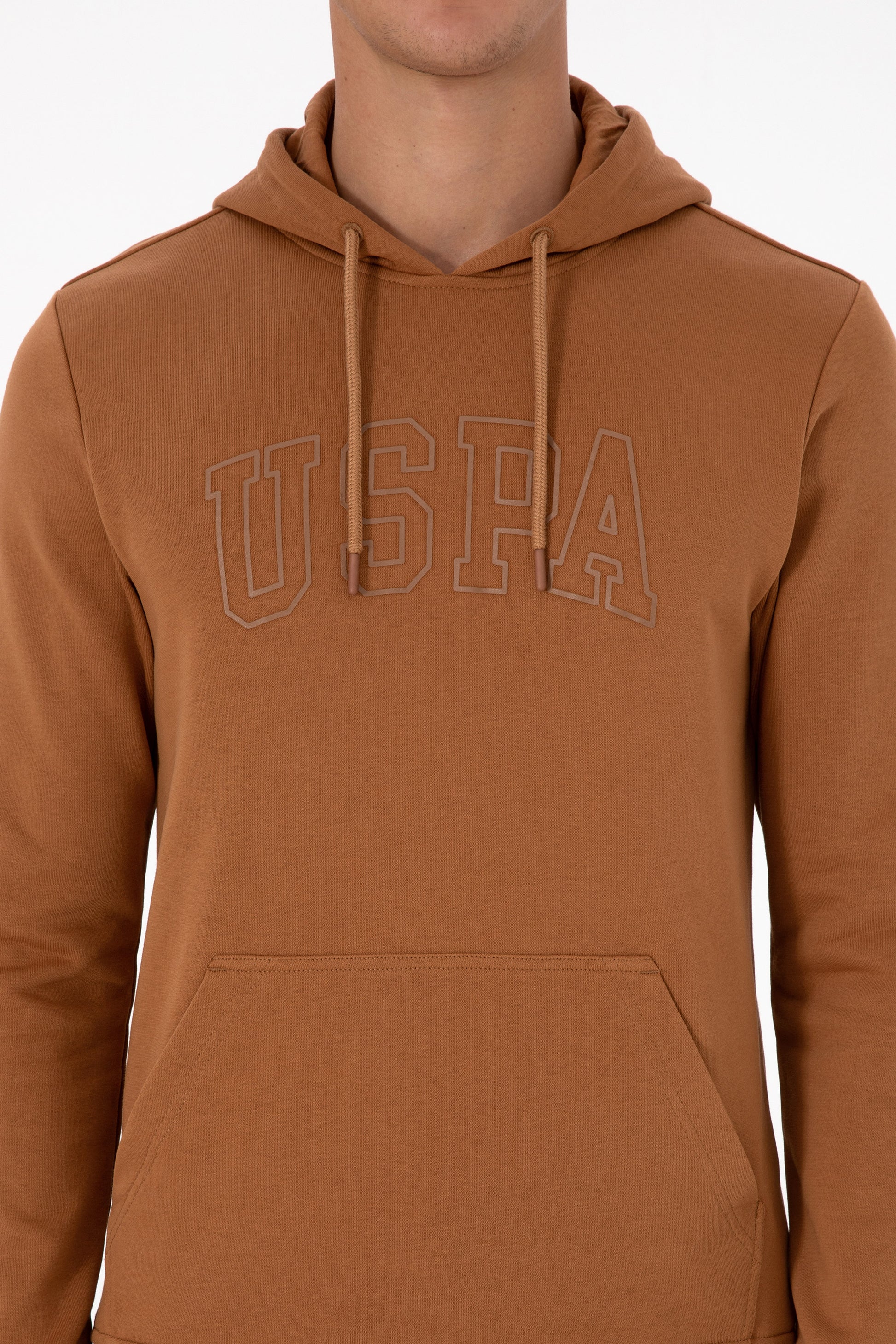 Erkek Regular Fit Kapüşonlu Camel Basic Sweatshirt