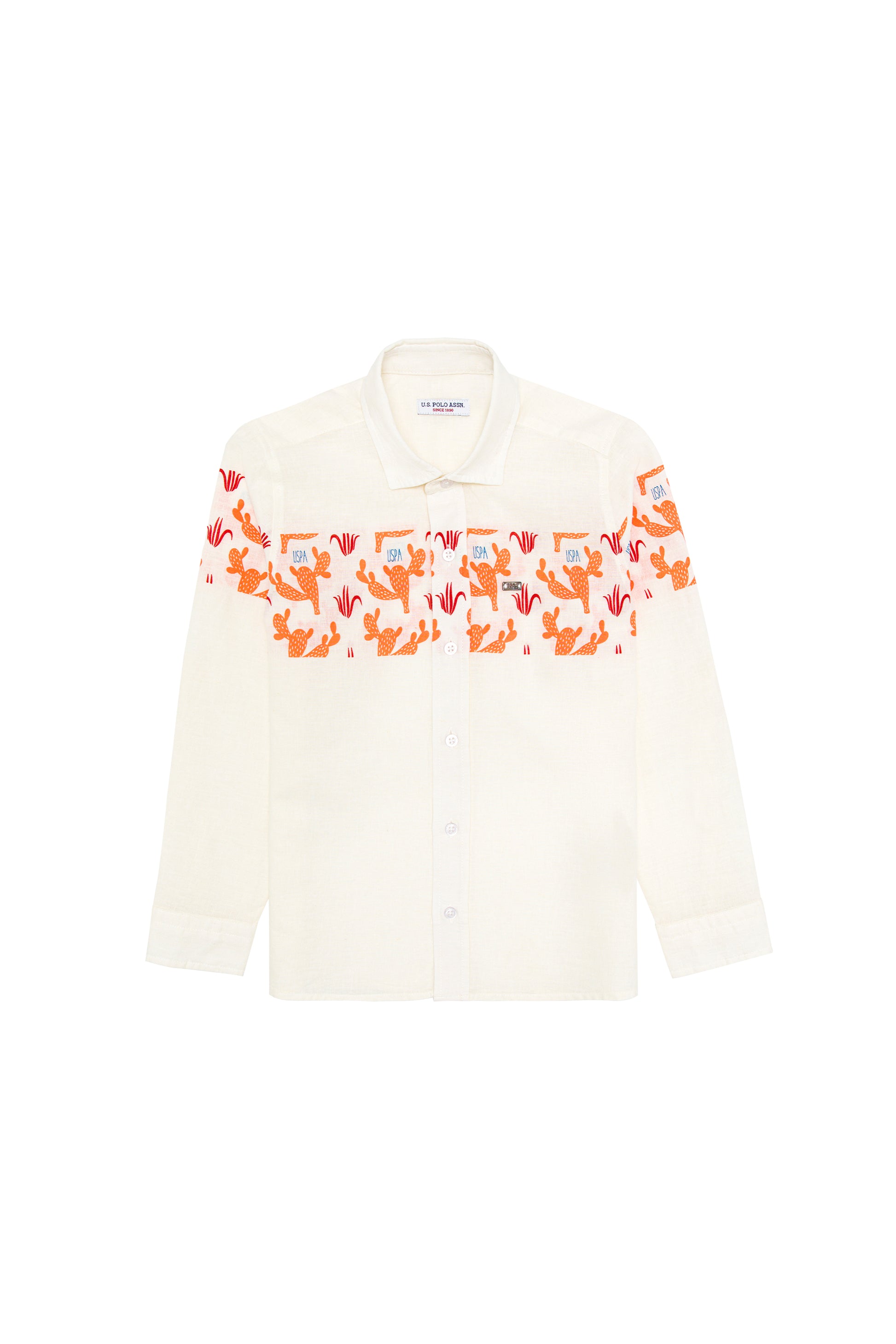 Boy's Orange Long Sleeve Shirt