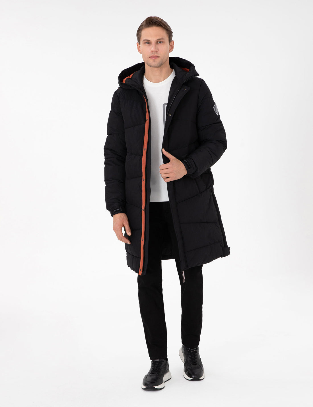 Black Regular Fit Coat