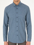 Blue Slim Fit Long Sleeve Shirt