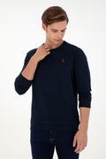 Men's Regular Fit Crew Neck Navy Basic Sweatshirt