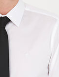 White Slim Fit Long Sleeve Basic Shirt