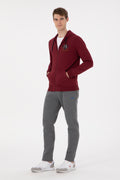 Men's Burgundy Knitted Cardigan