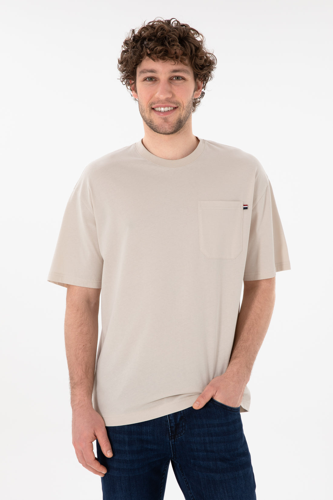 Men's Comfort Fit Crew Neck Stone T-Shirt