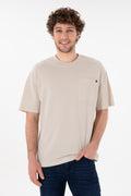 Men's Comfort Fit Crew Neck Stone T-Shirt