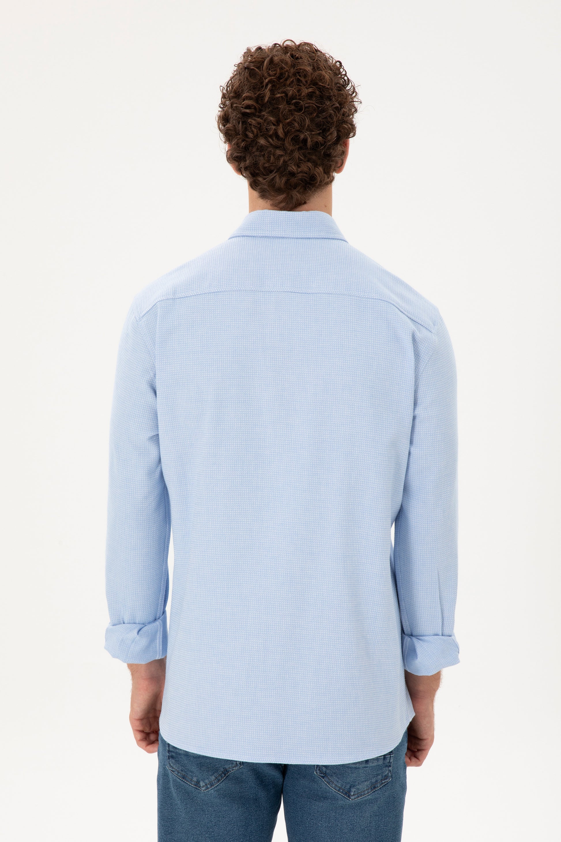 Men's Light Blue Long Sleeve Shirt