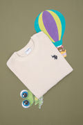 Girls' Cream Crew Neck Basic Sweater