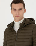 Khaki Hooded Spring Seasonal Coat