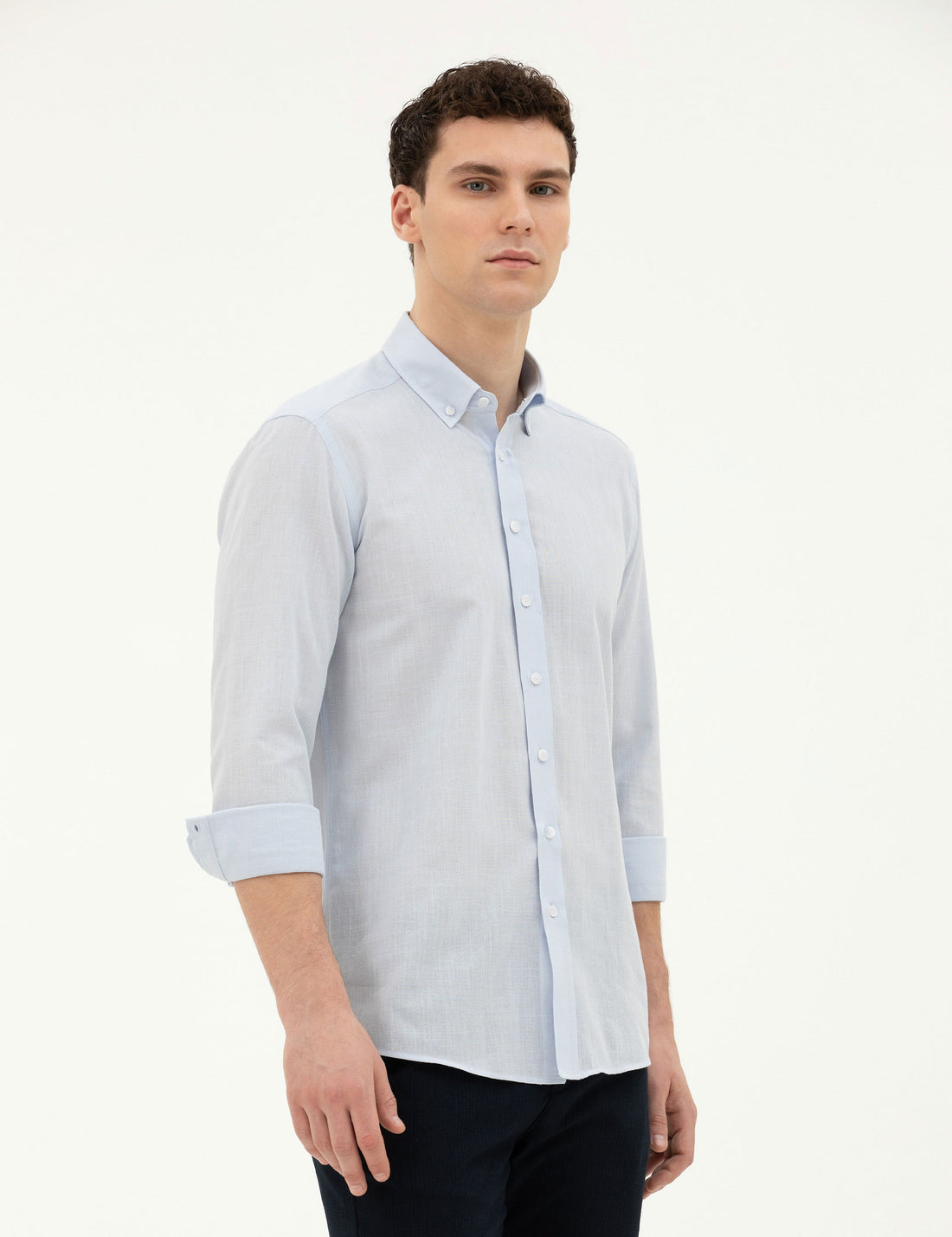 Light Blue Slim Fit Long Sleeve Shirt